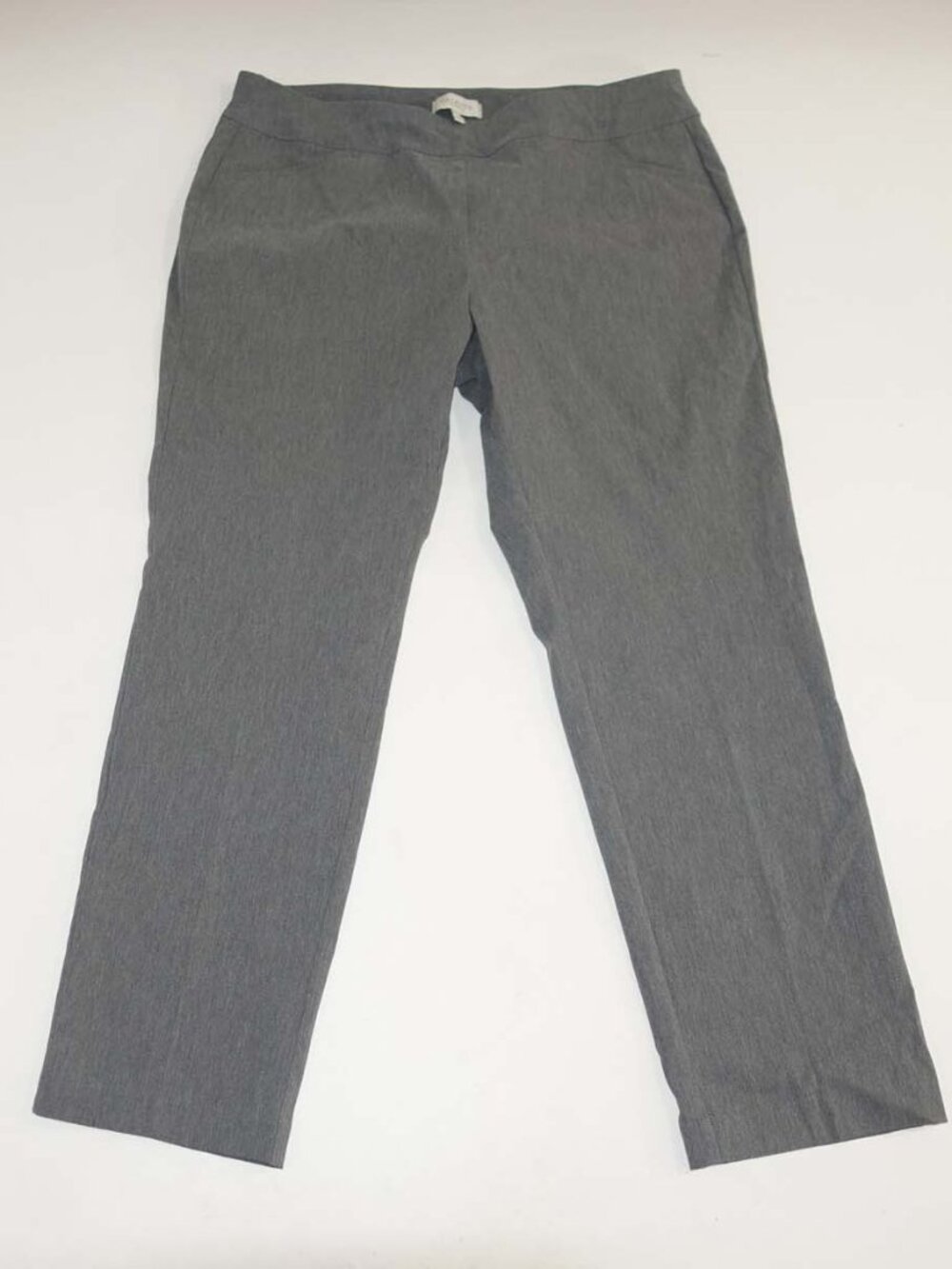 Talbots Women's Pull On Straight Leg Pants Size 16W Gray High Rise 30" Inseam